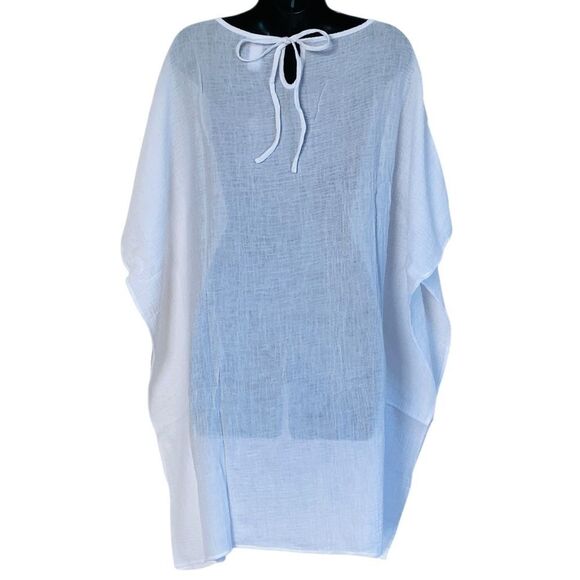 Andie White Magdalena Cotton Crinkle Gauze Kaftan Sz S/M NWT - Picture 4 of 12